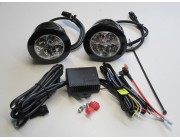 Round LED Day Running Lamps DRL Lights with universal fitting cover